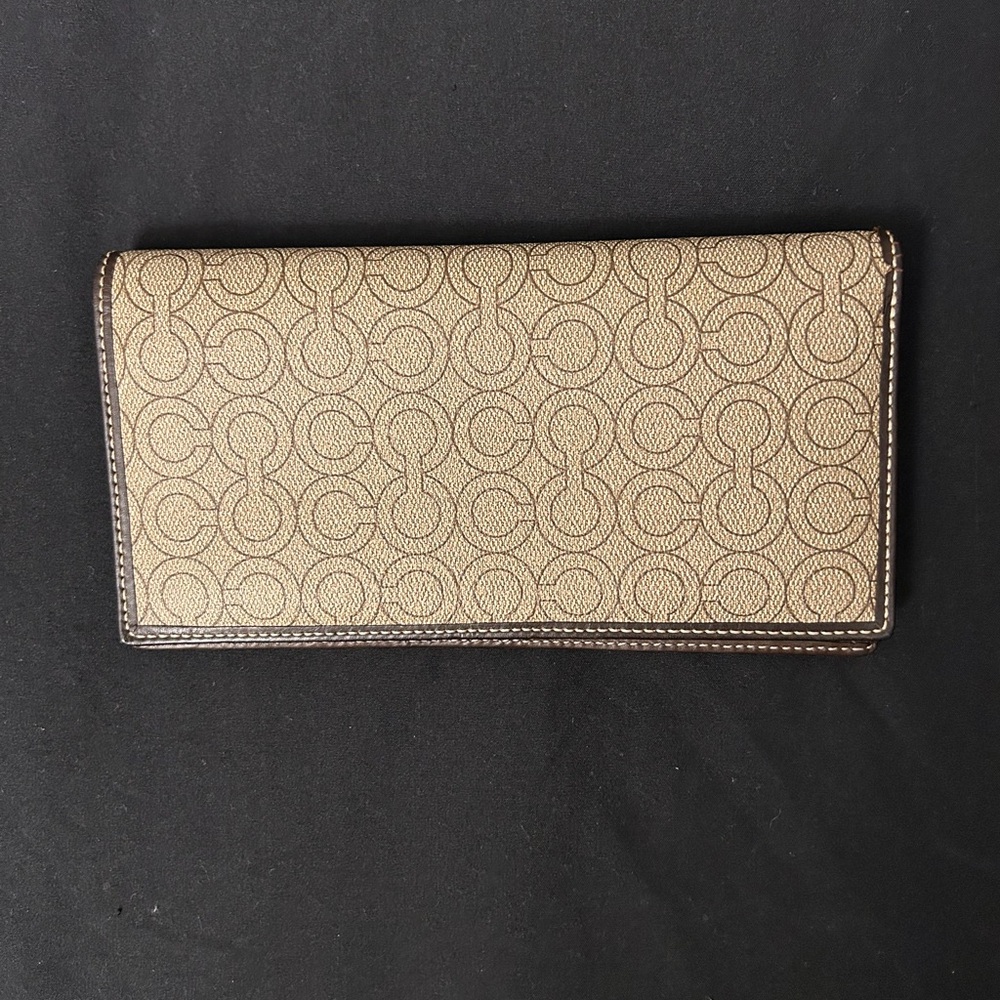 Coach Tan and Brown Leather Wallet